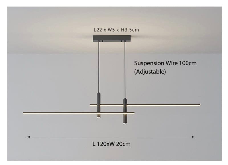 Arden Dual Bar Pendant Light - Versatile Lighting with Global Compatibility