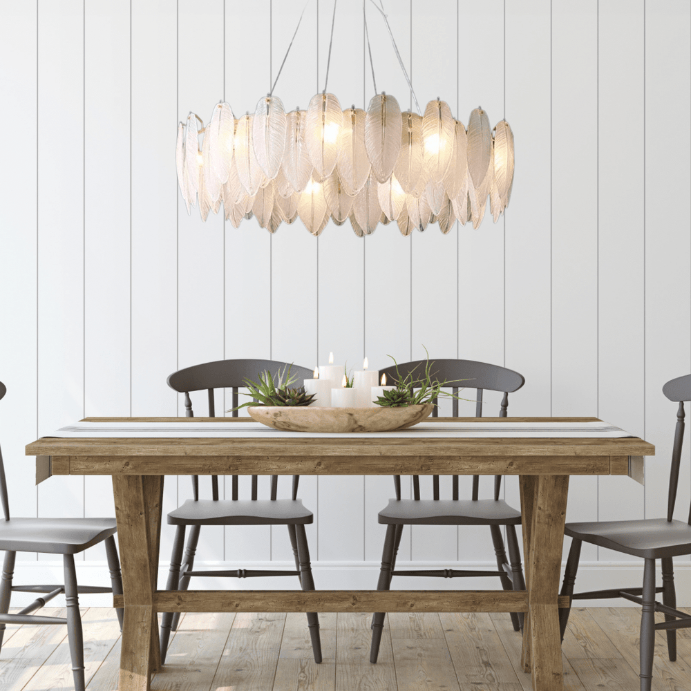 Yliana Feather Glass Ceiling Chandelier