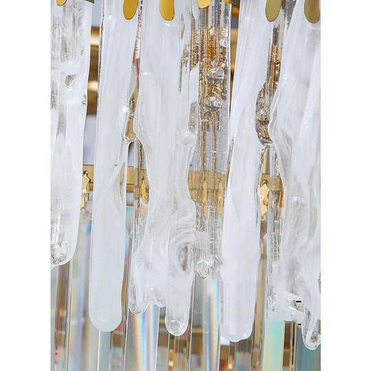 Nordic Style Round Gold Crystal LED Chandelier – 16" Adjustable Cord