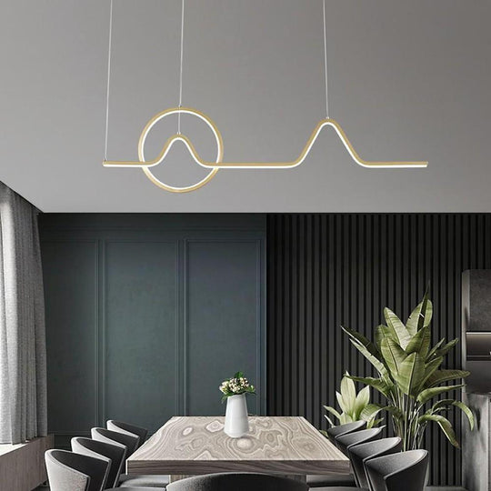 Minimalist Waves & Circles Design Modern LED Pendant Light