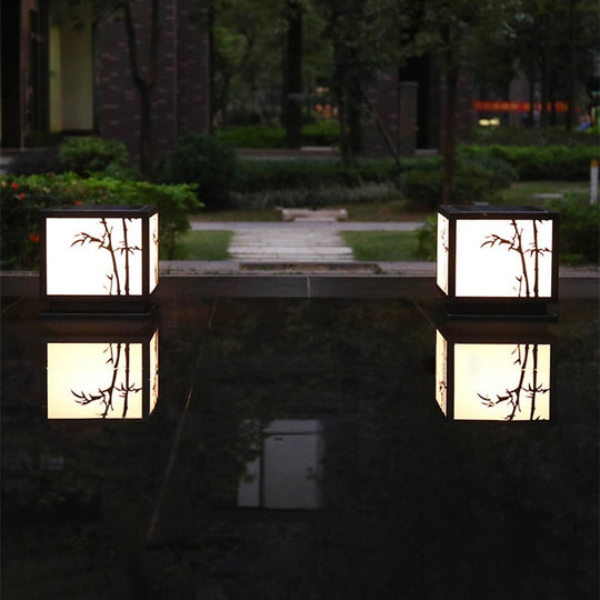 Geometric Acrylic Waterproof LED Modern Solar Outdoor Pillar Lamp
