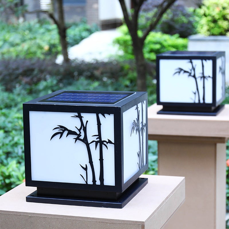 Geometric Acrylic Waterproof LED Modern Solar Outdoor Pillar Lamp