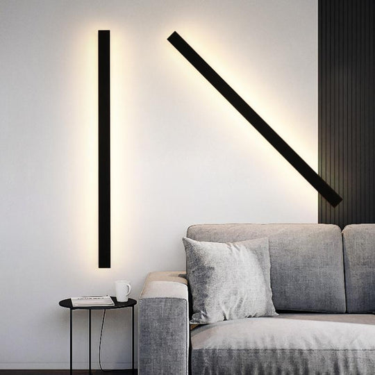 Waterproof Long Linear Metal Black Modern LED Outdoor Wall Lights
