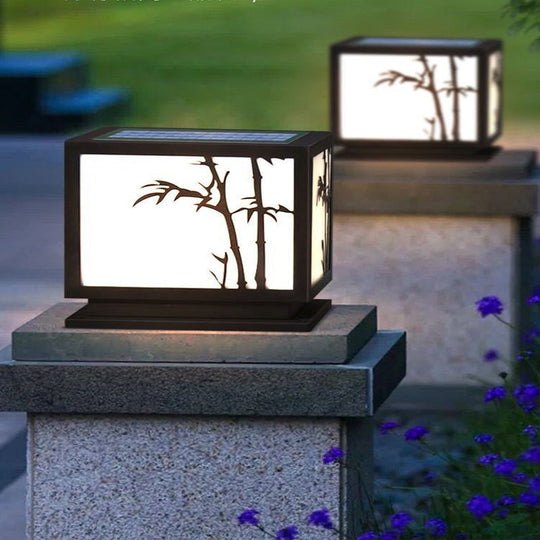 Geometric Acrylic Waterproof LED Modern Solar Outdoor Pillar Lamp