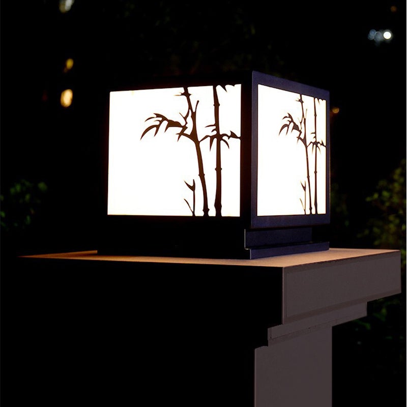 Geometric Acrylic Waterproof LED Modern Solar Outdoor Pillar Lamp