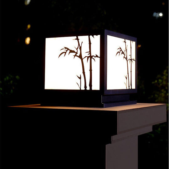 Geometric Acrylic Waterproof LED Modern Solar Outdoor Pillar Lamp