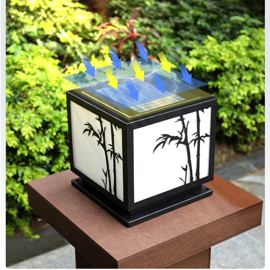 Geometric Acrylic Waterproof LED Modern Solar Outdoor Pillar Lamp