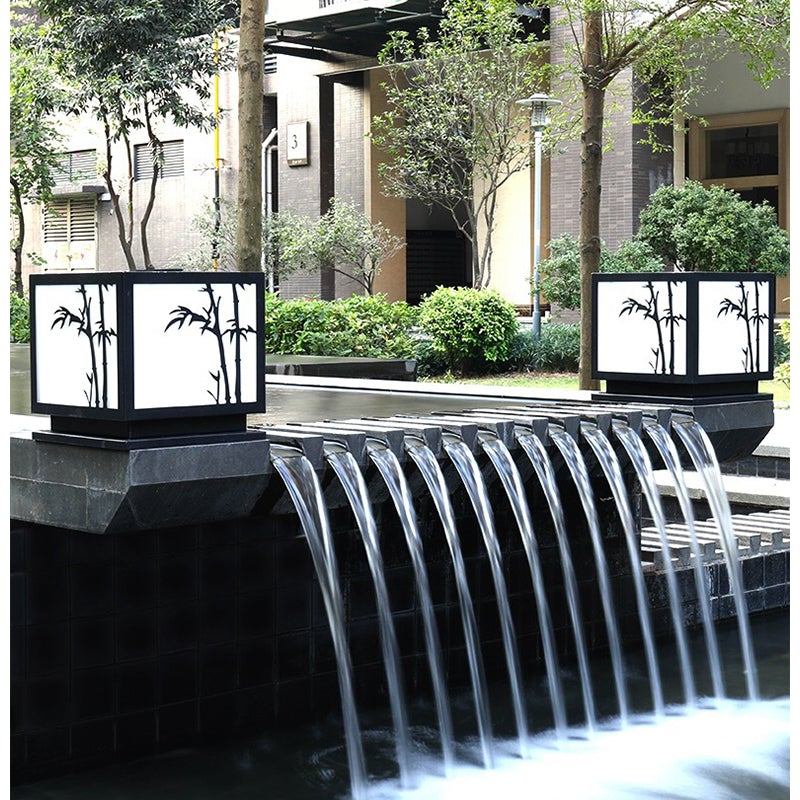 Geometric Acrylic Waterproof LED Modern Solar Outdoor Pillar Lamp