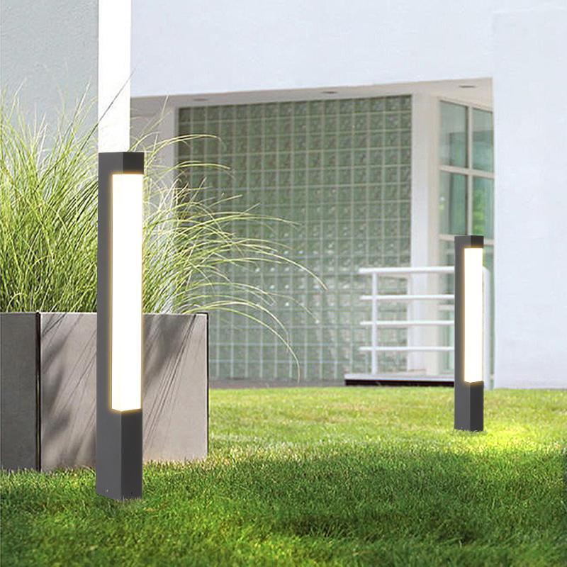 Modern Black Square Tall Aluminum LED Pathway Lights – Outdoor Landscape Lighting