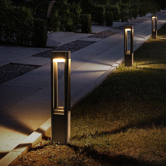 Quadruple-Sided Aluminum LED Bollard Lights with Open Design