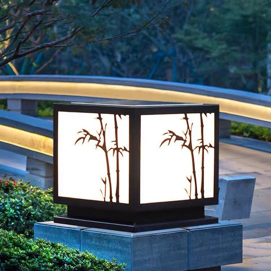 Geometric Acrylic Waterproof LED Modern Solar Outdoor Pillar Lamp