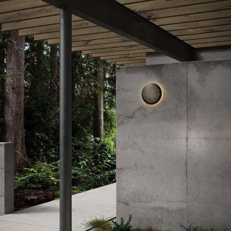 Circular Hollow Pattern Waterproof LED Modern Outdoor Wall Light