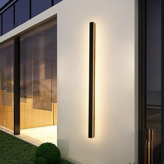 Waterproof Long Linear Metal Black Modern LED Outdoor Wall Lights