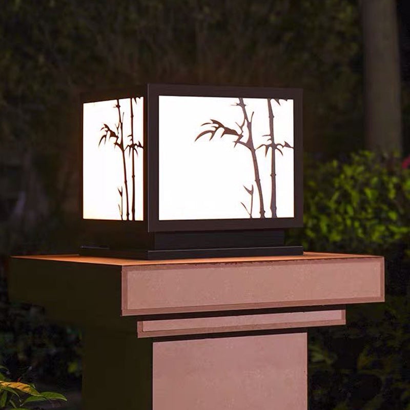 Geometric Acrylic Waterproof LED Modern Solar Outdoor Pillar Lamp