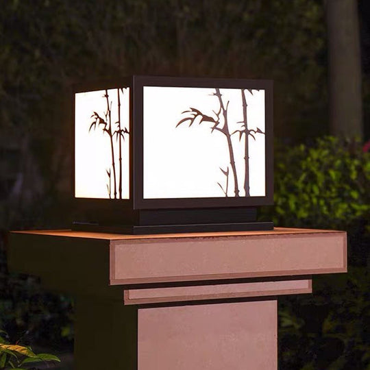 Geometric Acrylic Waterproof LED Modern Solar Outdoor Pillar Lamp