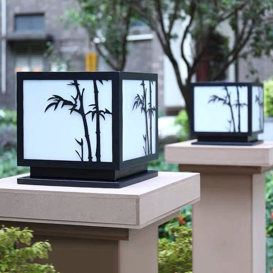 Geometric Acrylic Waterproof LED Modern Solar Outdoor Pillar Lamp