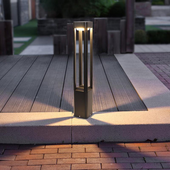 Quadruple-Sided Aluminum LED Bollard Lights with Open Design