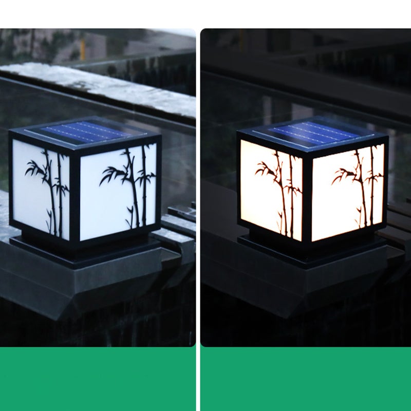 Geometric Acrylic Waterproof LED Modern Solar Outdoor Pillar Lamp