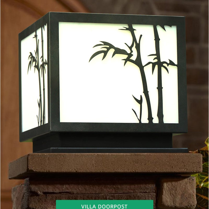 Geometric Acrylic Waterproof LED Modern Solar Outdoor Pillar Lamp