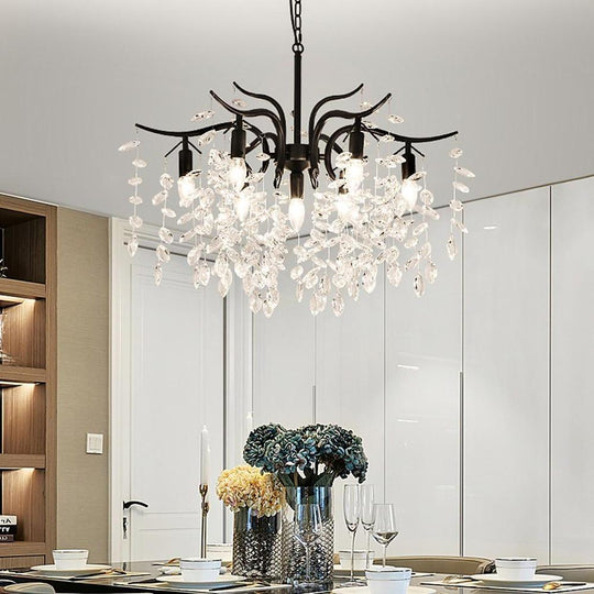 Antique Crystal 7-Light LED Artistic Chandelier for Kitchen Island Lighting