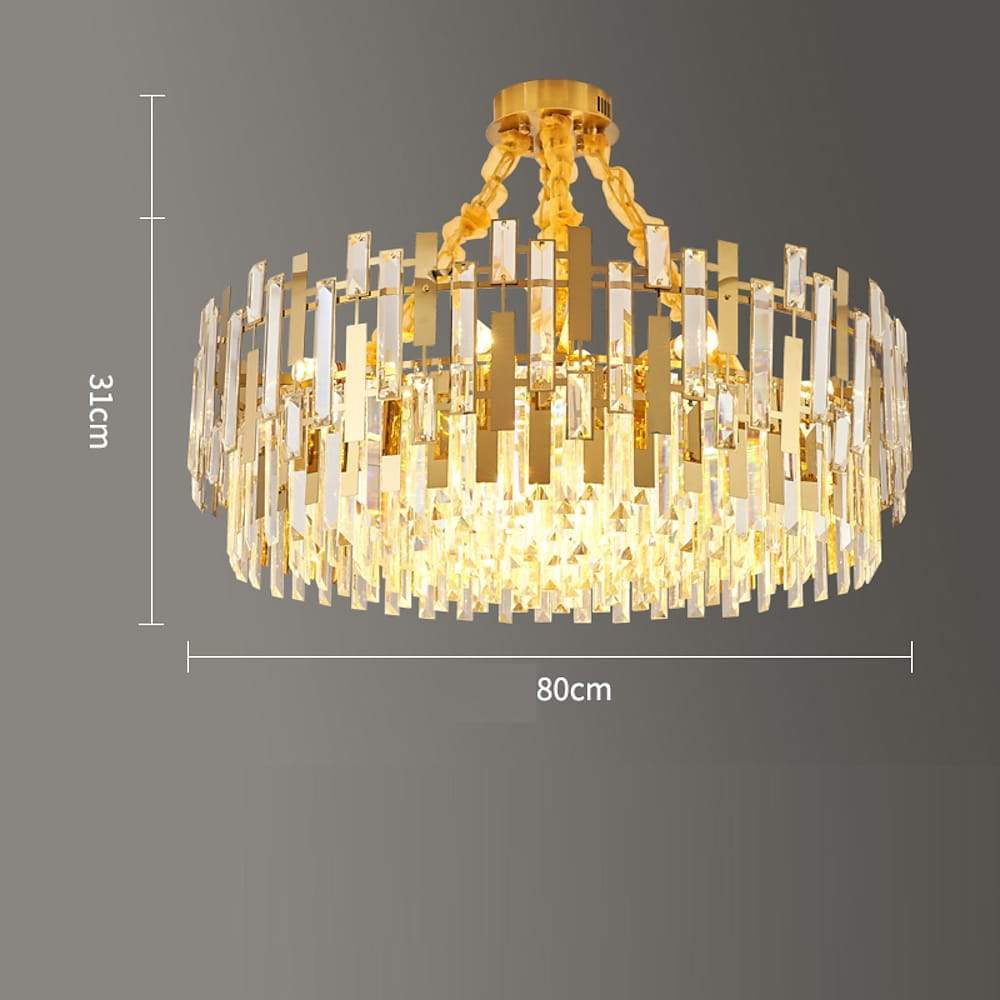 Queen Golden Crystal Chandelier – Modern Luxury, 9 / 12 / 17 Lights