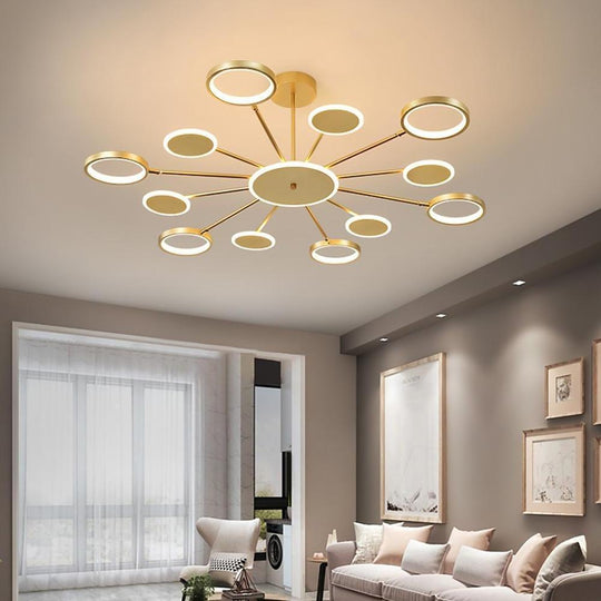 Multi-Circle Acrylic Aluminum LED Pendant Chandelier