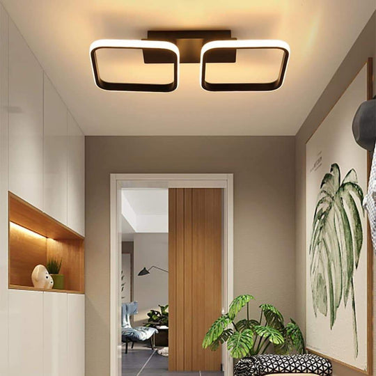 2 Square Acrylic LED Flush Mount Ceiling Light – Corridors