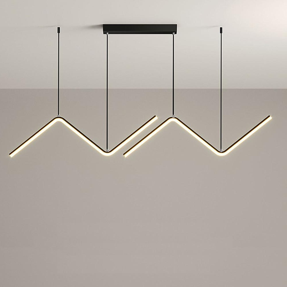 Nordic Minimalist LED 2 Lights Wave Shaped Dimmable Pendant Light
