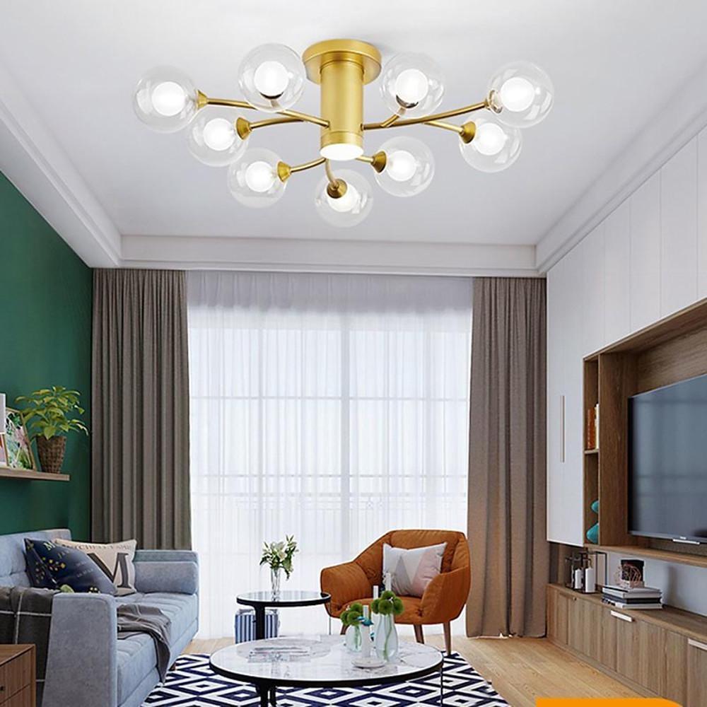 Globe Metal Glass Industrial LED Flush Mount Ceiling Light – Bedroom