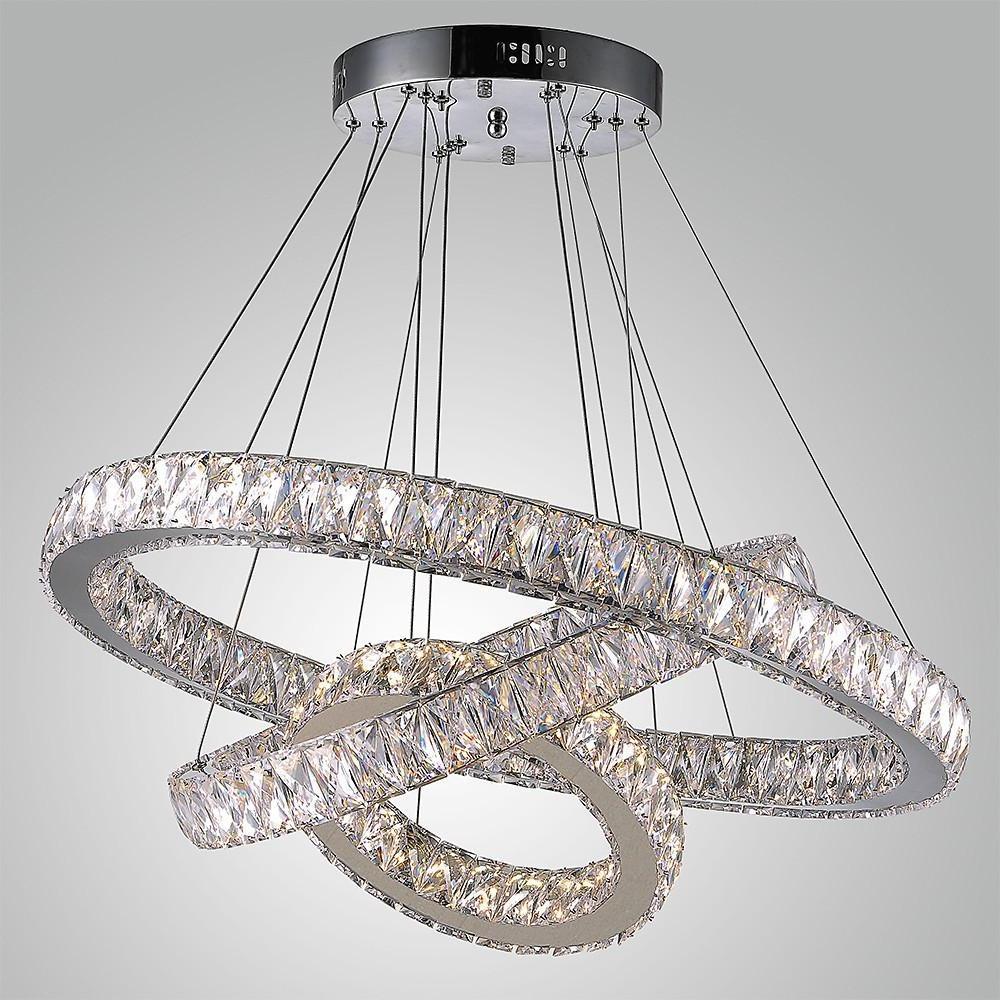 Interwoven Circle Design Metal Crystal LED Chandelier