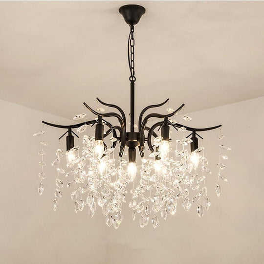 Antique Crystal 7-Light LED Artistic Chandelier for Kitchen Island Lighting