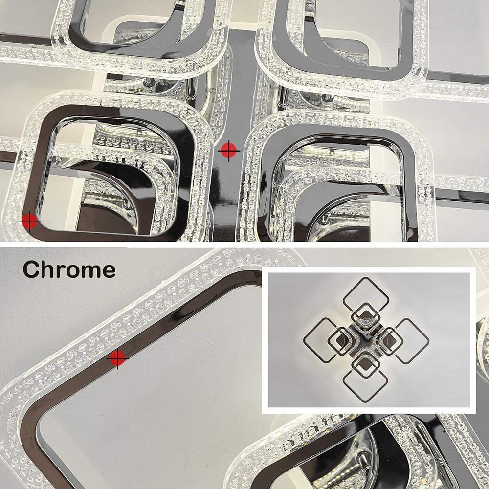 5-Square LED Modern Flush Mount Ceiling Light – Layered Geometric Design