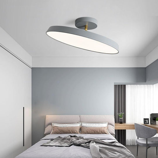 Adjustable Circular LED Nordic Ceiling Light Semi-Flush Mount Lighting