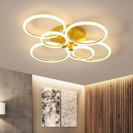 Circular Ring Dimmable LED Modern Flush Mount Ceiling Light