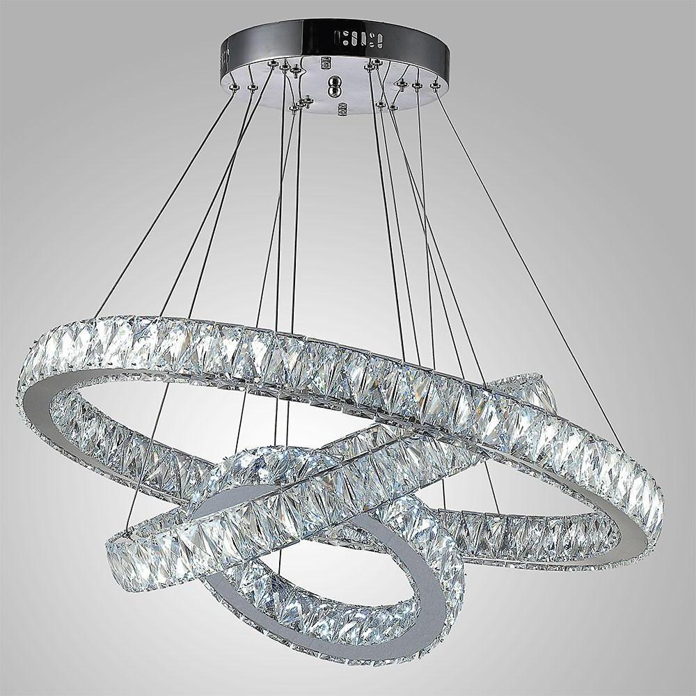 Interwoven Circle Design Metal Crystal LED Chandelier