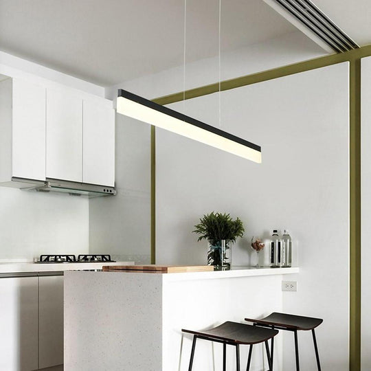 Modern Linear Aluminum Acrylic LED Pendant Light
