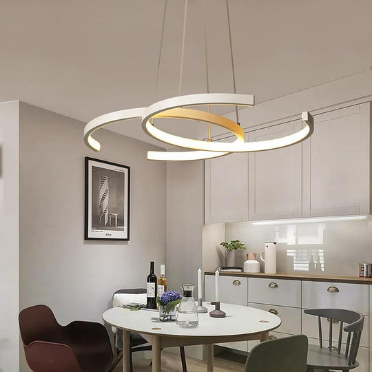 Two C-Shaped Pendant LED Ceiling Light