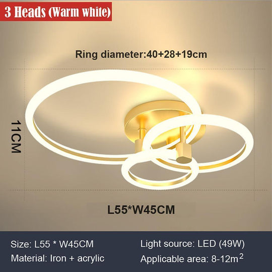 Circular Ring Dimmable LED Modern Flush Mount Ceiling Light
