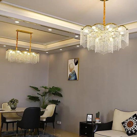 Lantern Design Electroplated Crystal LED Modern Chandelier