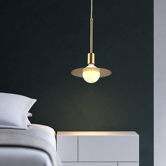 Ball-Shaped LED Gold Modern Pendant Light