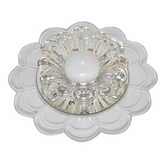Flower Effect Crystal Metal LED Flush Mount Ceiling Light for Kids and Entryway