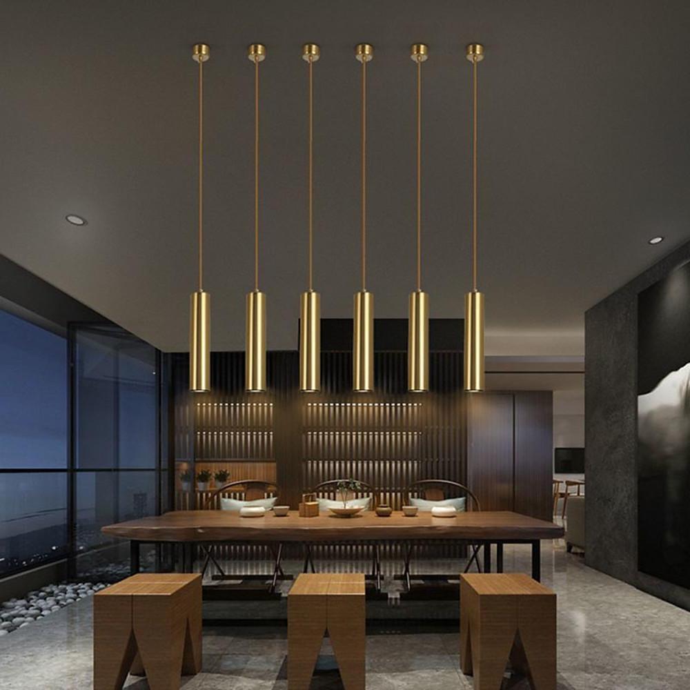 Unique Elongated Linear Metal Industrial Kitchen Island Pendant Light