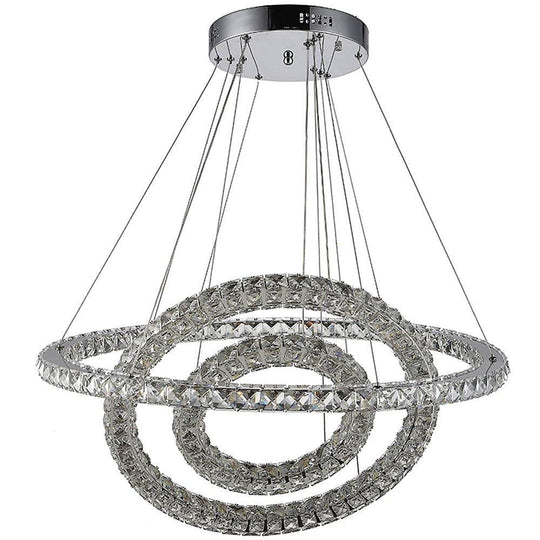 LED 3 Rings Gold Crystal Modern Chandelier