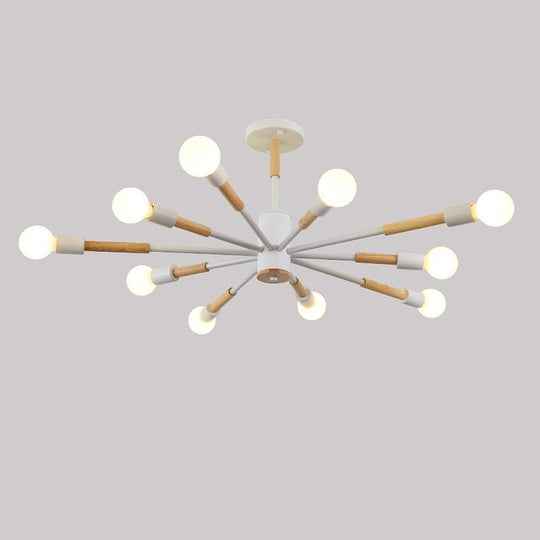 10 Light LED Nordic Style Flush Mount Ceiling Light Chandelier