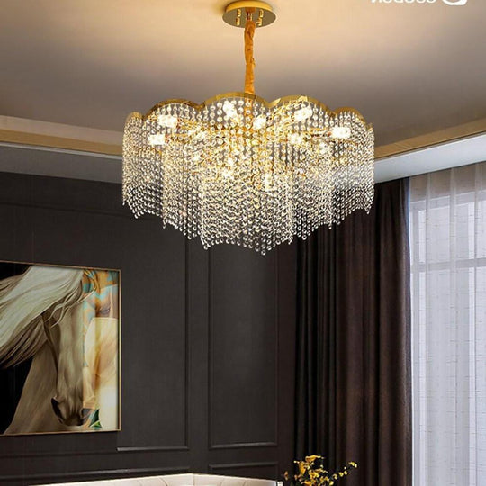 Lantern Design Electroplated Crystal LED Modern Chandelier