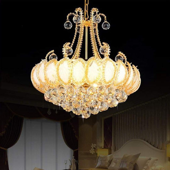 8-Light Modern Gold/Silver Vintage Crystal LED Chandelier – Drum Pendant Light