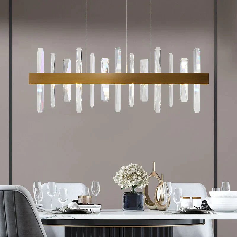 Kyala - Modern Rectangle Gold  Crystal Chandelier