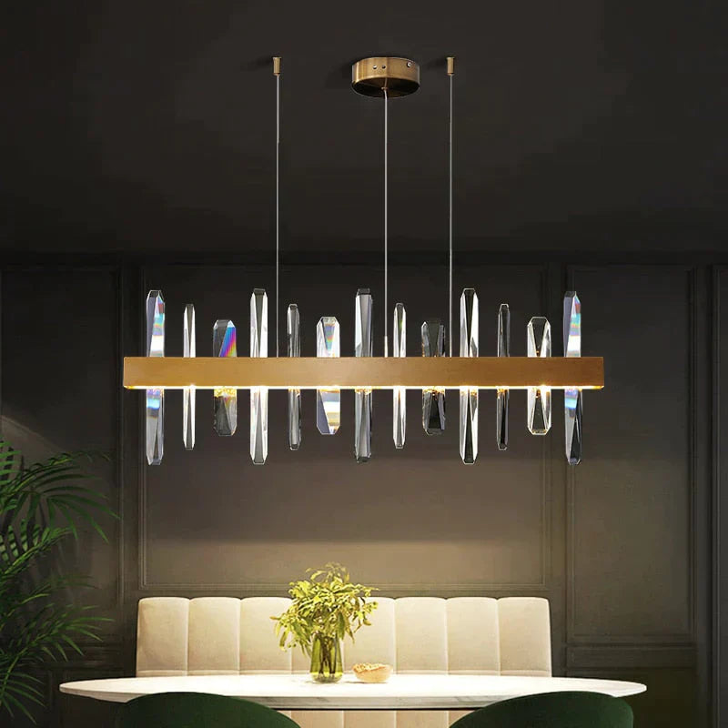 Kyala - Modern Rectangle Gold  Crystal Chandelier