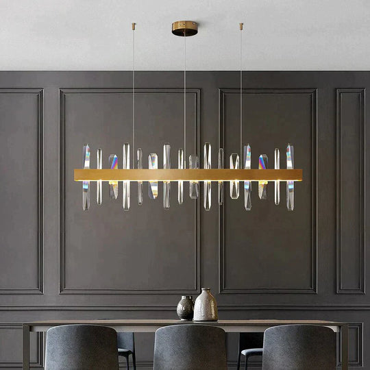 Kyala - Modern Rectangle Gold  Crystal Chandelier