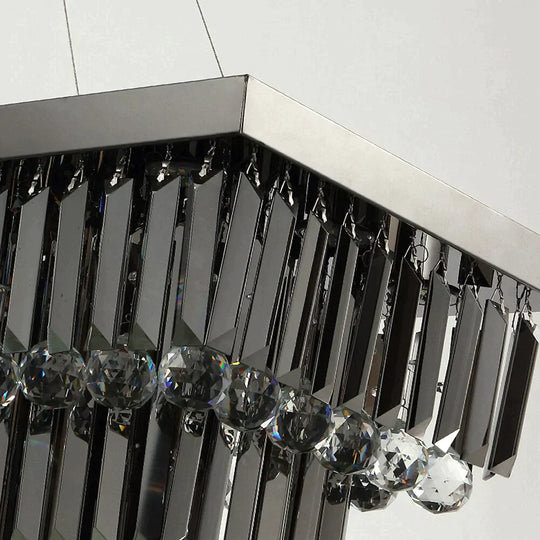 Ascella - Modern Black Rectangle Crystal Chandelier